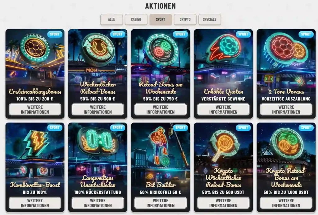 Wyns Casino Aktionen mit Sport und Krypto Bonusangeboten und Promotionen