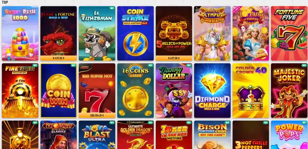 Wyns Casino Top Slots Auswahl mit beliebten Spielen und hohen Gewinnen